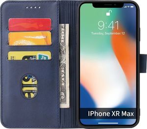 Hurtel Magnet Case elegancki futerał etui pokrowiec z klapką i funkcją podstawki iPhone XS / iPhone X niebieski 4