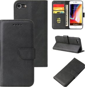 Hurtel Magnet Case elegancki futerał etui pokrowiec z klapką i funkcją podstawki iPhone SE 2020 / iPhone 8 / iPhone 7 czarny 6