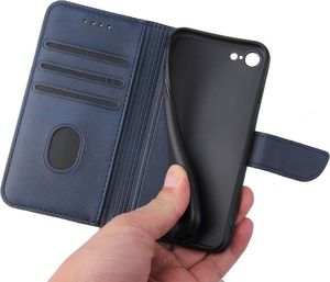 Hurtel Magnet Case elegancki futerał etui pokrowiec z klapką i funkcją podstawki iPhone SE 2020 / iPhone 8 / iPhone 7 niebieski 5