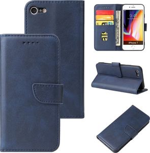 Hurtel Magnet Case elegancki futerał etui pokrowiec z klapką i funkcją podstawki iPhone SE 2020 / iPhone 8 / iPhone 7 niebieski 6
