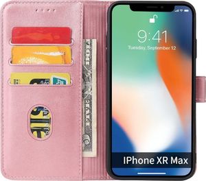 Hurtel Magnet Case elegancki futerał etui pokrowiec z klapką i funkcją podstawki iPhone XR różowy 4