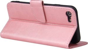 Hurtel Magnet Case elegancki futerał etui pokrowiec z klapką i funkcją podstawki iPhone SE 2020 / iPhone 8 / iPhone 7 różowy 2