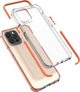 Hurtel Spring Armor żelowy elastyczny pancerny pokrowiec z kolorową ramką do iPhone 12 Pro Max niebieski 2