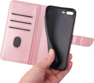 Hurtel Magnet Case elegancki futerał etui pokrowiec z klapką i funkcją podstawki iPhone 8 Plus / iPhone 7 Plus różowy 5