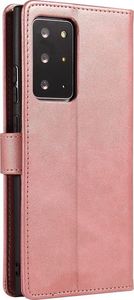 Hurtel Magnet Case elegancki futerał etui pokrowiec z klapką i funkcją podstawki Samsung Galaxy Note 20 Ultra różowy 3