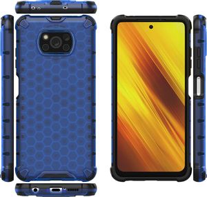 Hurtel Honeycomb etui pancerny pokrowiec z żelową ramką Xiaomi Poco X3 NFC niebieski 11
