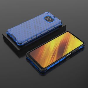 Hurtel Honeycomb etui pancerny pokrowiec z żelową ramką Xiaomi Poco X3 NFC niebieski 13