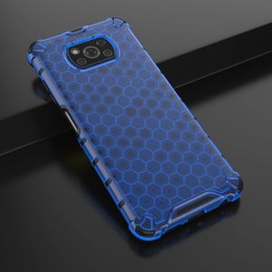 Hurtel Honeycomb etui pancerny pokrowiec z żelową ramką Xiaomi Poco X3 NFC niebieski 14