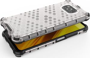 Hurtel Honeycomb etui pancerny pokrowiec z żelową ramką Xiaomi Poco X3 NFC niebieski 2