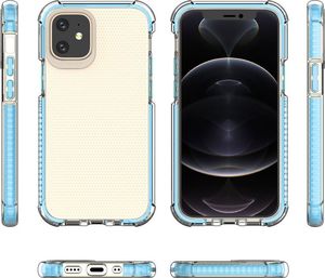 Hurtel Spring Armor żelowy elastyczny pancerny pokrowiec z kolorową ramką do iPhone 12 mini czarny 3