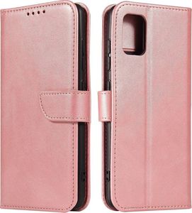 Hurtel Magnet Case elegancki futerał etui pokrowiec z klapką i funkcją podstawki Samsung Galaxy A51 5G różowy 1