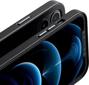 Baseus Baseus Magnetic Leather Case etui ze skóry ekologicznej z magnetycznym uchwytem iPhone 12 Pro Max czarny (kompatybilny z MagSafe) 7