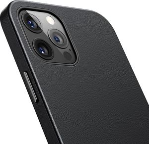 Baseus Baseus Magnetic Leather Case etui ze skóry ekologicznej z magnetycznym uchwytem iPhone 12 Pro Max czarny (kompatybilny z MagSafe) 8