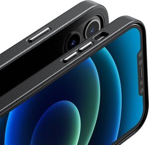 Baseus Baseus Magnetic Leather Case etui ze skóry ekologicznej z magnetycznym uchwytem iPhone 12 mini czarny (kompatybilny z MagSafe) 8