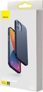 Baseus Baseus Magnetic Leather Case etui ze skóry ekologicznej z magnetycznym uchwytem iPhone 12 mini niebieski (kompatybilny z MagSafe) 5