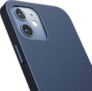 Baseus Baseus Magnetic Leather Case etui ze skóry ekologicznej z magnetycznym uchwytem iPhone 12 mini niebieski (kompatybilny z MagSafe) 7
