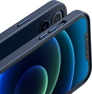 Baseus Baseus Magnetic Leather Case etui ze skóry ekologicznej z magnetycznym uchwytem iPhone 12 mini niebieski (kompatybilny z MagSafe) 8