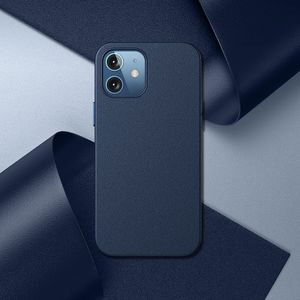 Baseus Baseus Magnetic Leather Case etui ze skóry ekologicznej z magnetycznym uchwytem iPhone 12 mini niebieski (kompatybilny z MagSafe) 9