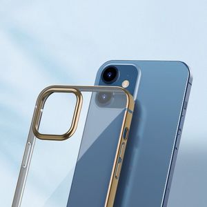 Baseus Baseus Shining Case Elastyczne żelowe etui z metaliczną błyszczącą ramką iPhone 12 mini Złoty (ARAPIPH54N-MD0V) 2