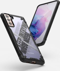 Ringke Ringke Fusion X Design etui pancerny pokrowiec z ramką Samsung Galaxy S21 5G czarny (Cross) (XDSG0050) 8