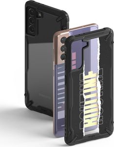 Ringke Ringke Fusion X Design etui pancerny pokrowiec z ramką Samsung Galaxy S21 5G czarny (Routine) (XDSG0051) 9