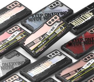 Ringke Ringke Fusion X Design etui pancerny pokrowiec z ramką Samsung Galaxy S21+ 5G (S21 Plus 5G) czarny (Ticket band) (XDSG0052) 6