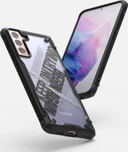 Ringke Ringke Fusion X Design etui pancerny pokrowiec z ramką Samsung Galaxy S21+ 5G (S21 Plus 5G) czarny (Cross) (XDSG0053) 3