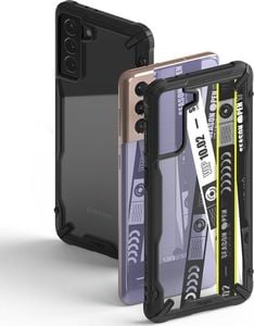 Ringke Ringke Fusion X Design etui pancerny pokrowiec z ramką Samsung Galaxy S21+ 5G (S21 Plus 5G) czarny (Cross) (XDSG0053) 4