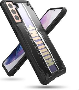 Ringke Ringke Fusion X Design etui pancerny pokrowiec z ramką Samsung Galaxy S21+ 5G (S21 Plus 5G) czarny (Routine) (XDSG0054) 1