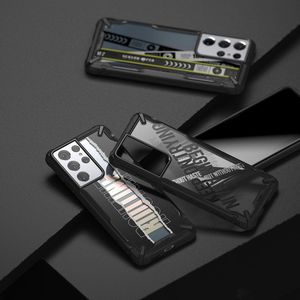 Ringke Ringke Fusion X Design etui pancerny pokrowiec z ramką Samsung Galaxy S21 Ultra 5G czarny (Ticket band) (XDSG0055) 3