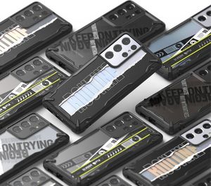 Ringke Ringke Fusion X Design etui pancerny pokrowiec z ramką Samsung Galaxy S21 Ultra 5G czarny (Ticket band) (XDSG0055) 4