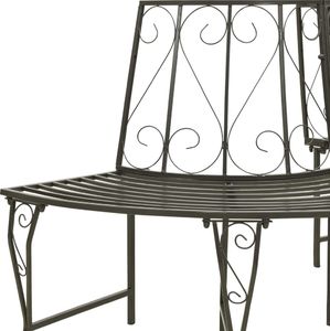 vidaXL Ogrodowa, półokrągła ławka pod drzewo, 160 cm, stalowa 4