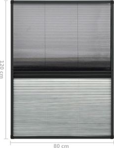 vidaXL Plisowana moskitiera okienna z roletą, aluminium, 80x120 cm 7
