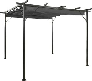 vidaXL Pergola ogrodowa ze zwijanym dachem, 3x3 m, antracyt, 180 g/m 1