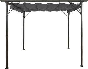 vidaXL Pergola ogrodowa ze zwijanym dachem, 3x3 m, antracyt, 180 g/m 2
