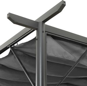 vidaXL Pergola ogrodowa ze zwijanym dachem, 3x3 m, antracyt, 180 g/m 3