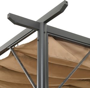 vidaXL Pergola ogrodowa ze zwijanym dachem, taupe, 3x3 m, 180 g/m 3