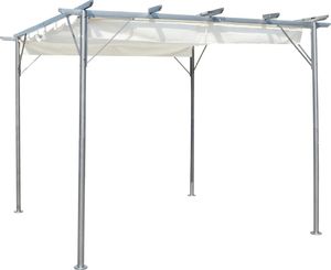 vidaXL Pergola ze zwijanym dachem, śmietankowa, 3x3 m, stalowa 2