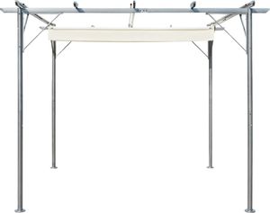 vidaXL Pergola ze zwijanym dachem, śmietankowa, 3x3 m, stalowa 3