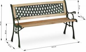 Sofotel Ławka ogrodowa z oparciem 124 x 74 x 43 cm Fusio 9