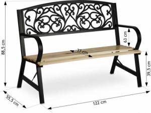 Sofotel Ławka ogrodowa z oparciem 122 x 88,5 x 55,5 cm Sofotel Ivy 10