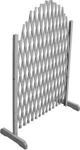 vidaXL Płot kratkowy, lite drewno jodłowe, 1,8x1 m, szary 2