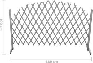 vidaXL Płot kratkowy, lite drewno jodłowe, 1,8x1 m, szary 4