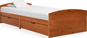 vidaXL Rama łóżka z 2 szufladami, miodowy brąz, sosna, 90 x 200 cm 1