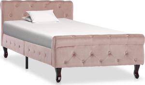 vidaXL Rama łóżka, różowa, tapicerowana aksamitem, 90 x 200 cm 1