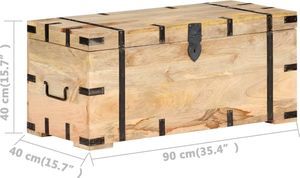 vidaXL Skrzynia, 90 x 40 x 40 cm, lite drewno mango 7