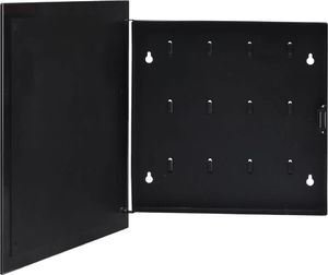 vidaXL Skrzynka na klucze z tablicą magnetyczną, czarna, 35x35x5,5 cm 1