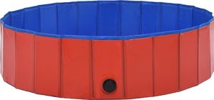 vidaXL Składany basen dla psa, czerwony, 120 x 30 cm, PVC 5