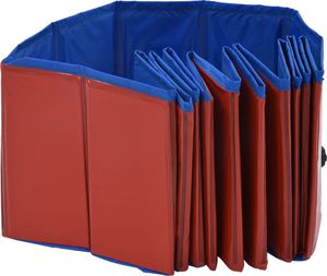 vidaXL Składany basen dla psa, czerwony, 120 x 30 cm, PVC 6