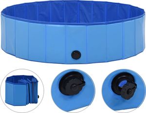 vidaXL Składany basen dla psa, niebieski, 120 x 30 cm, PVC 2